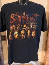 Vintage Y2K Slipknot Band T-Shirt XL Black Hanes Heavyweight Masks Nu Metal picture