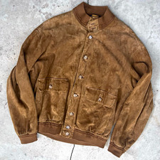 Vintage Coach Made in Italy Brown Suede A-1 Valstarino Bomber Flight Jacket M picture