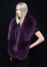 Royal Saga Furs Purple Fox Massive Handmade Stole Boa Shoulder Wrap 70
