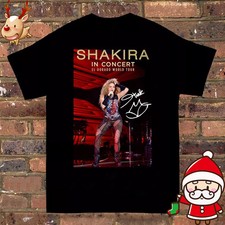 hot Merry Christmas Shakira Signature Full Size Cotton Black Shirt PP1363 picture