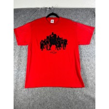 Vintage Justice League T Shirt Mens Large Red DC Comics Crewneck Graphic Tee picture