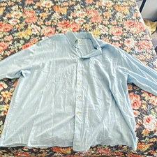 BDWM Men's 3XB Big & Tall Light Blue Solid Cotton Woven Button-Up Shirt picture