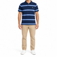 Polo by Ralph Lauren Striped Polo Shirt Navy Blue M picture