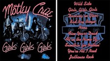 MOTLEY CRUE Girls Girls w/back print Music Band Concert T-Shirt Men's M L XL XXL picture