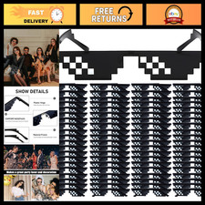 Bulk Thug Life Sunglasses 8 Bit Pixelated Gamer Glasses for Parties - 50/100 Pac picture