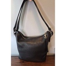 9326 Vintage Coach Black Legacy Slim Hobo Shoulder Bag Silver Hardware picture
