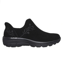 SALE Skechers Women's Slip-Ins Easy Going Floral Moment Suede Boot Black Medium picture