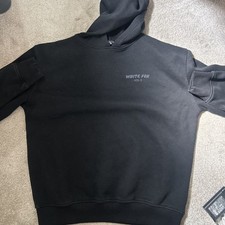 White Fox VOL.3 Black Pullover Hoodie, Relaxed Fit, S/M Cotton Fleece Logo picture