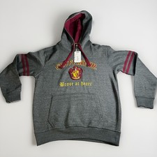 Harry Potter Gryffindor Hoodie Adult XL Gray Maroon Embroidered Brave at Heart picture