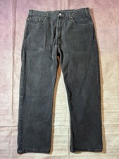 Vintage Levi's 505 Black Denim Jeans Regular Fit Straight Leg Mens 38x30 Y2K 90s picture