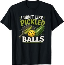 I Don't Like Pickled Balls Funny Pickleball Retro Distressed T-Shirt picture