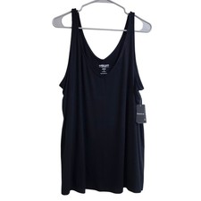 Torrid New Super Soft Black V-Neck Tank Top Size 2 2X 18-20 NEW Plus picture