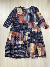 Vikki VI Women's Vintage Patchwork Maxi Dress Size 18 Made In USA Art Teacher picture