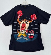 Vintage 1993 Warner Bros. Looney Tunes Tasmanian Devil Boxing Graphic T Shirt XL picture