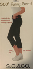 NWT S.C.&Co Women Petal Slit Capri Pull On Tummy Control Pant Size 10 $50 FLB207 picture
