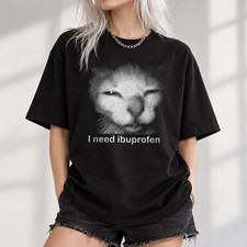 I need Ibuprofen Funny Vintage Graphic Cat T-shirt, Shirt, Silly Kitten Tshirt, picture