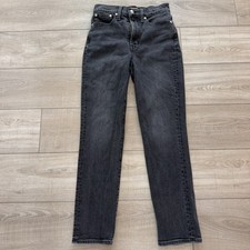 Madewell The Perfect Vintage Jean Womens 25 Washed Black High Rise Straight picture