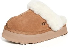 New 100% Authentic UGG Soft Disquette Platform Slippers Chestnut Women's Shoes picture