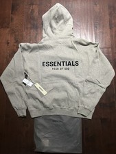 Essentials Fear of God Essentials Logo Fleece Pullover Hoodie M Pockets picture