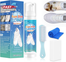 White Shoe Cleaner, 6.76 Oz Shoe Cleaning Kit with Brush and Towel, Sneaker Clea picture
