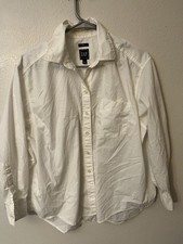 GAP The Big Shirt Womens Size Small Petite Oversized Cotton Preppy Top Solid picture