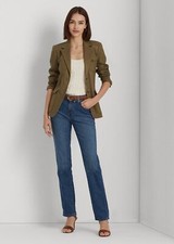 NEW Lauren Ralph Lauren Women's 12P Mid-Rise Straight Jean NWT $99.50 picture