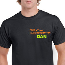 12 L Gildan Black Shirts - Free left side name decoration in white (FREE SHIP) picture
