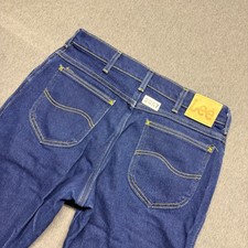 Vintage Lee Mens Dark Wash Straight Leg Denim Jeans Indigo Blue 30x31 picture