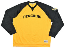 Reebok NHL Pittsburgh Penguins Mens 2XL Yellow Black Long Sleeve Pullover Crewne picture