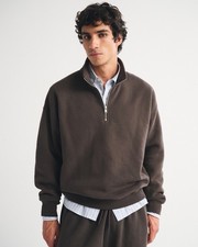 Abercrombie and Fitch Essential Half-Zip Men’s Sweatshirt MSRP $65 NWT SIZE L picture