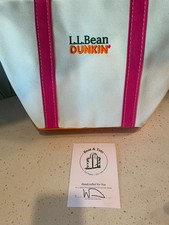 L.L.Bean x Dunkin' Boat & Tote Bag Embroidered Logo White/Pink/Orange NWT picture