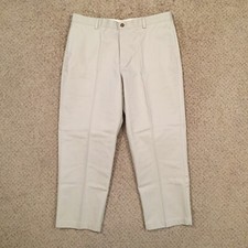 LL Bean Pants Mens Size 38 Beige Flat Front Chino picture