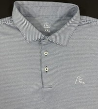 Rhoback Mens Golf Polo Shirt Size 2XL Blue Striped Performance Short Sleeve picture
