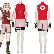 Naruto Shippuden Cosplay Haruno Sakura Complete Set Ninja Costume Cosplay Outfit picture