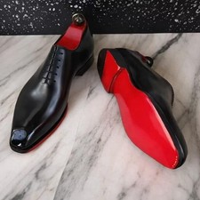 Handmade Mens Black wholecut leather dress shoes, Men black tuxedo shoes picture
