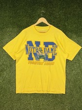 Vintage 1980’s Yellow Unbranded Notre Dame University Graphic Tee picture