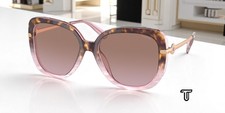 COACH HC8320 56505M Rose Tortoise Gradient Brown Pink 55 mm Women's Sunglasses picture