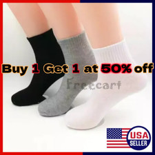 Lot 12 Pairs Mens Womens Ankle/Quarter Crew Socks Sport Casual Cotton Socks US picture