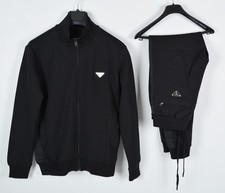Prada Men's Black Technical Tracksuit Set Small Triangle Logo Jacket Pants picture