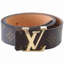 Louis Vuitton Brown Monogram Leather Belt, Men’s Size 34-40, 100cm picture