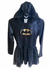 DC Batgirl Costume Dress Hooded Black/Gold Polyester Girls XL (14/16) picture