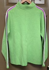 Vintage 70s Arctic Wear Snowmobile Chartreuse Green Sweater Men's Sz M picture