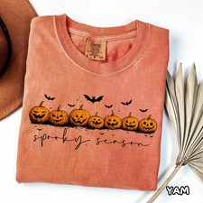Soft Cozy Spooky Season Halloween Pumpkin Fall Harvest Comfort Tee picture