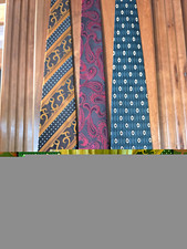 Mixed Brands Men's Designer Tie Set 3 Piece Multicolor Mixed Patterns Logo picture