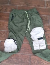 John Geiger Cargo Pants Medium Signature 9 Pocket NWT Army Green & Khaki Jogging picture