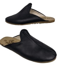 Sabah Handmade Turkish Leather Mules Sabo Slippers Mens 43 Yemeni Slip On Black picture