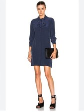Equipment Femme Leema Tie Neck Silk Dress True Black Size M Q23-E812 NWT picture