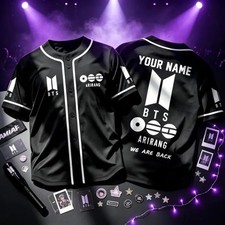 Custom K-Pop BTS Concert Tour 2026 Baseball Jersey Shirt picture