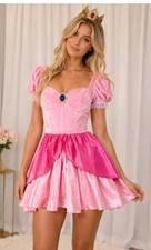 Trickz N’ Treatz Princess Peach Costume Dress Women’s XXS Pink Dolls Kill picture
