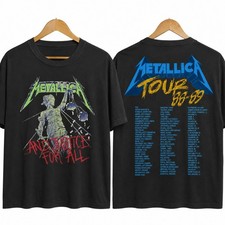 Vtg Metallica And Justice for All Tour 1988 Metal Band T-Shirt S-5XL picture